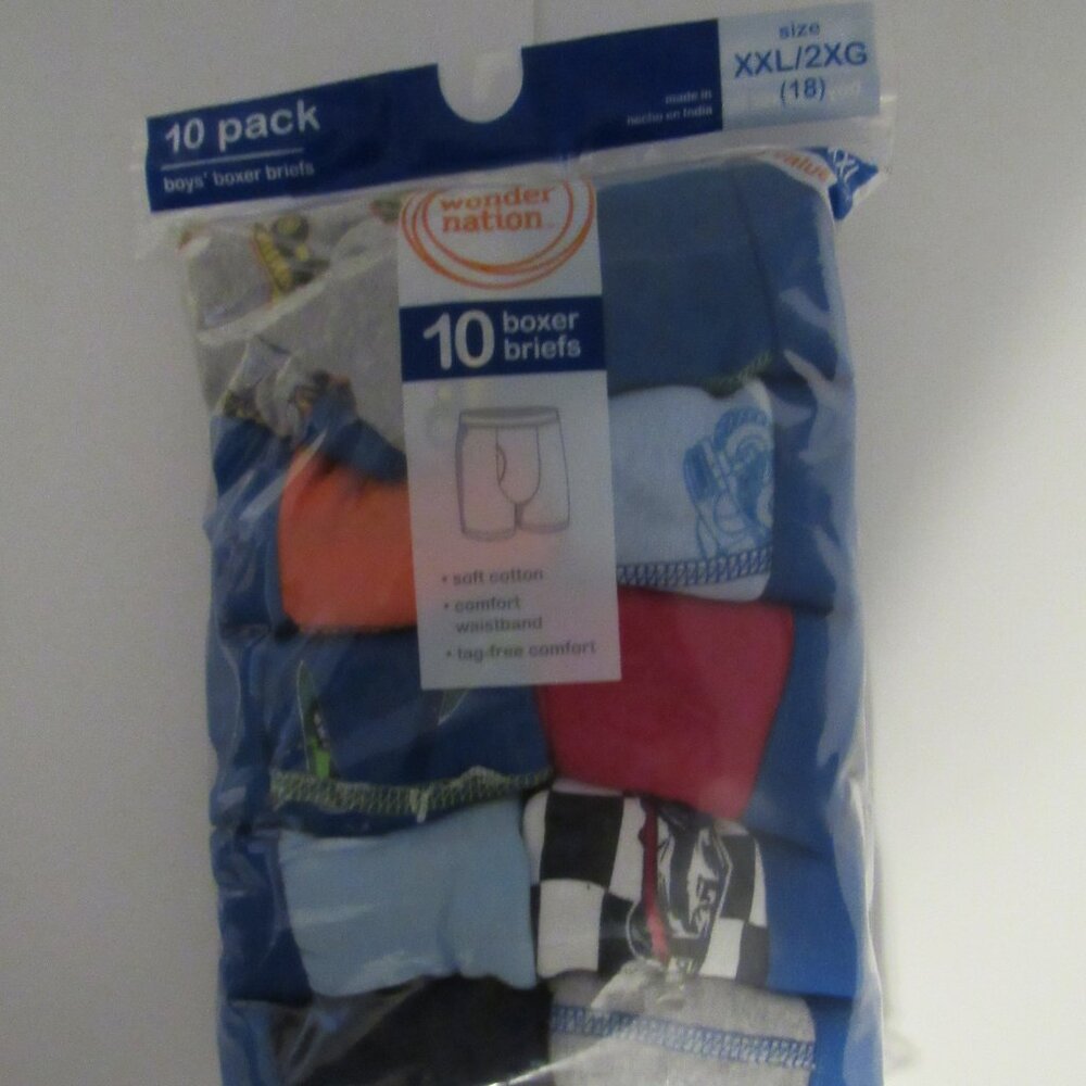 NEW 10 PACK OF BOYS KNIT BOXER BRIEFS SIZE XXL (2XG)